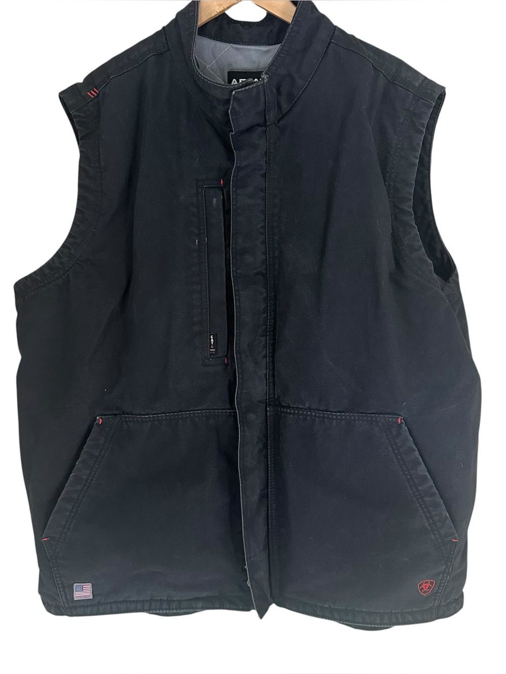 Ariat FR Workhorse Cat 4 Black Insulated Vest XXL Tall Flame-Resistant Full Zip